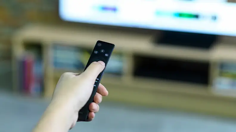 Samsung Q90R Remote Control In Use
