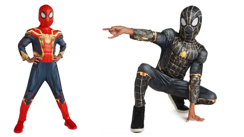 A red Spider-Man and a black Spider-Man.
