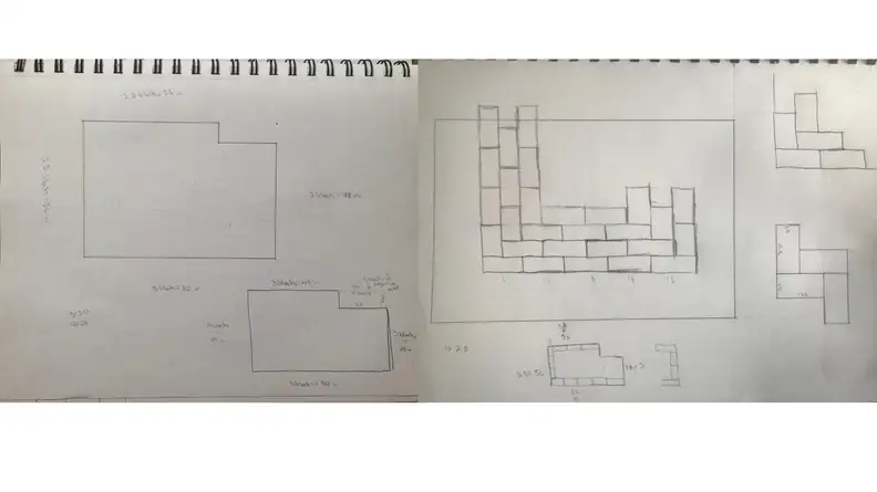 A sketch of patio stones.