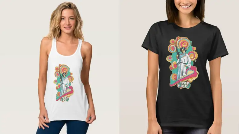 Shirt with 70s Princess Leia graphic
