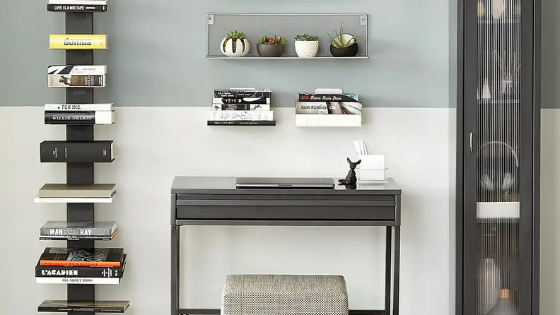 Keep your books in plain sight, with this vertical storage unit from The Container Store