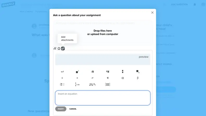 Image from Brainly site of sign-up process
