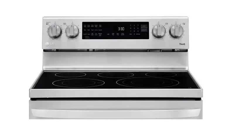 A photo of an electric cooktop.
