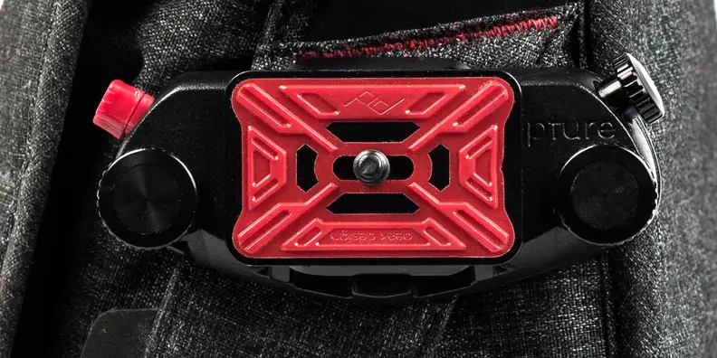 A photo of the Peak Design CapturePRO clip.