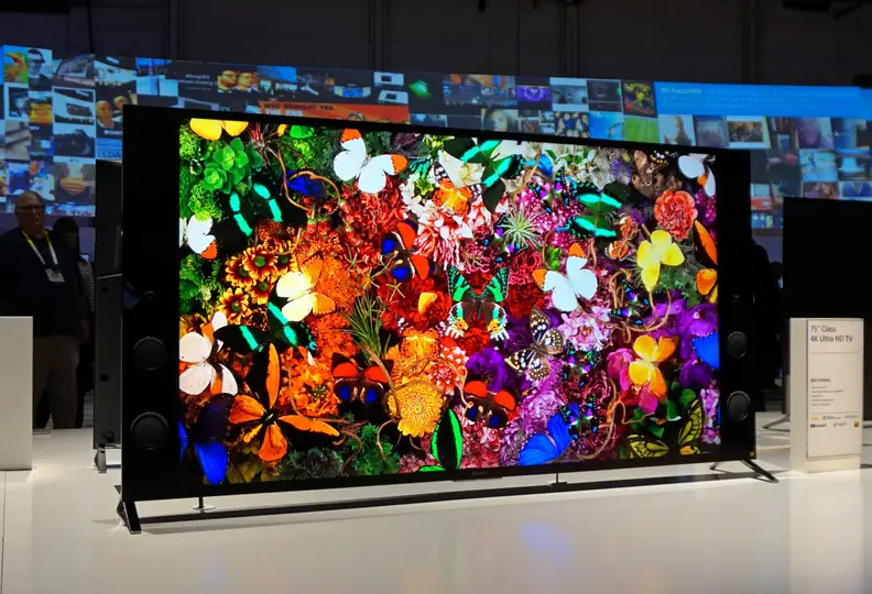 The Sony XBR-75X940C is one of a slew of 4K TVs at CES 2015 showing off expanded color gamuts thanks to quantum dot tech.