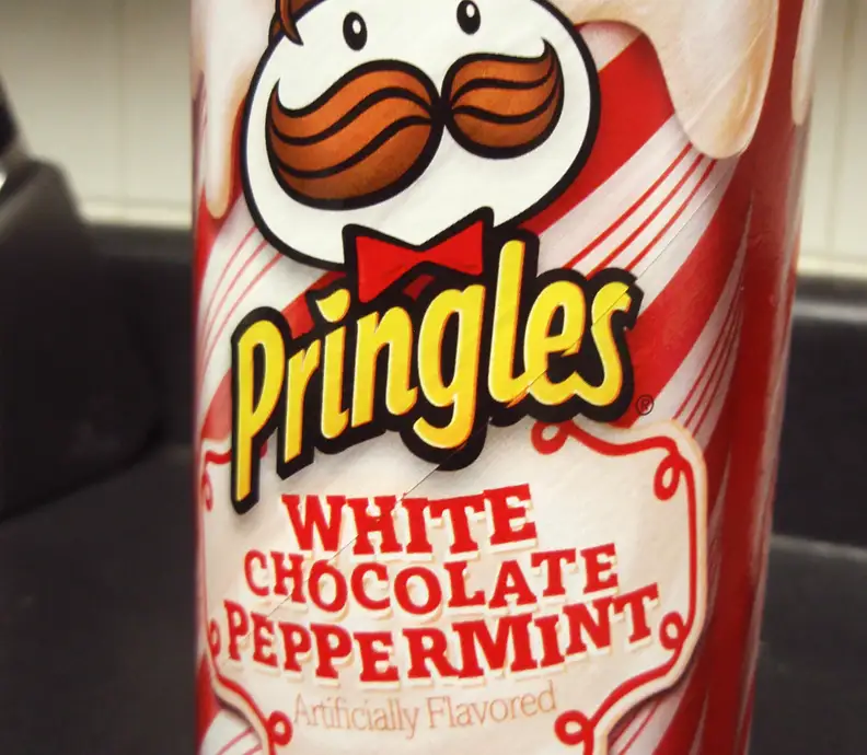 Pringles White Chocolate Peppermint flavor [Credit: Flickr user "Joelk75" (CC BY 2.0)]