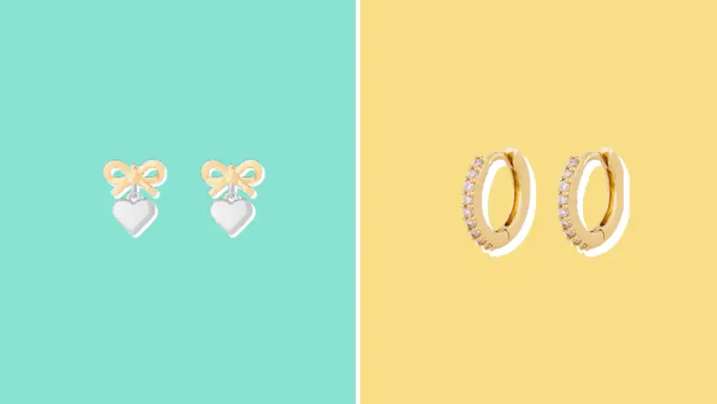 Collage of two pairs of earrings sold at Studs
