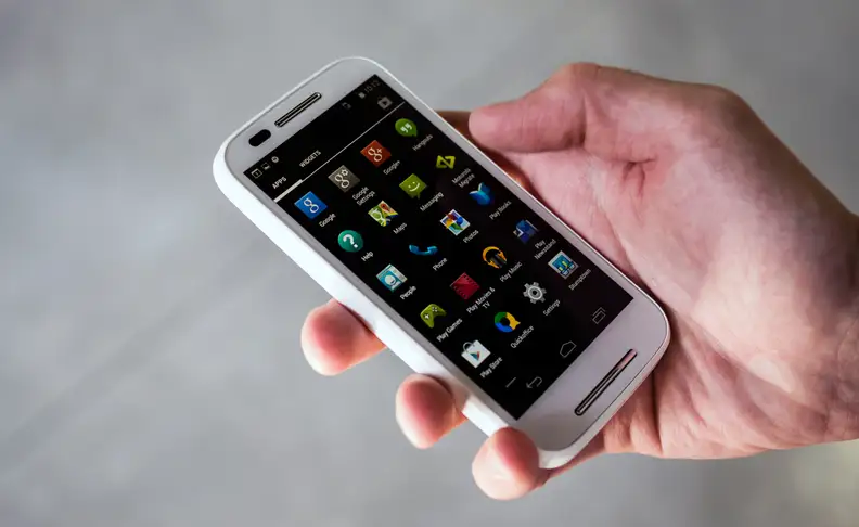 The Moto E's screen isn't the best, but it's a good size for those with small hands.