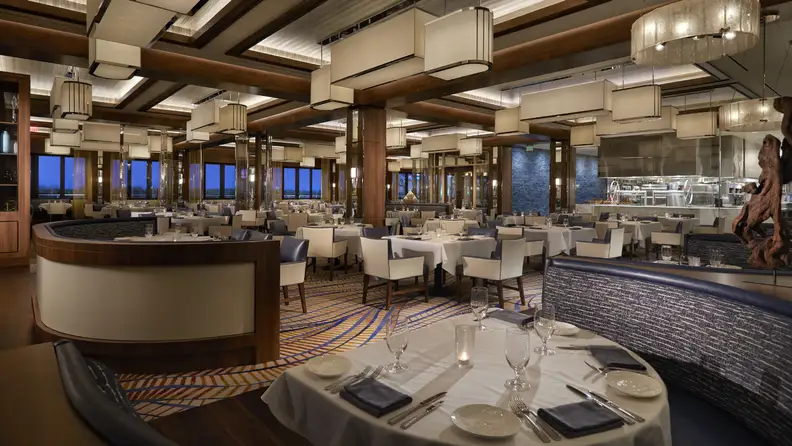 An elaborate restaurant dining room