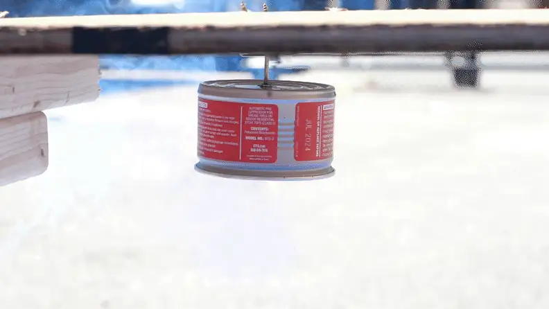 The StoveTop FireStop explodes and deploys the powder.