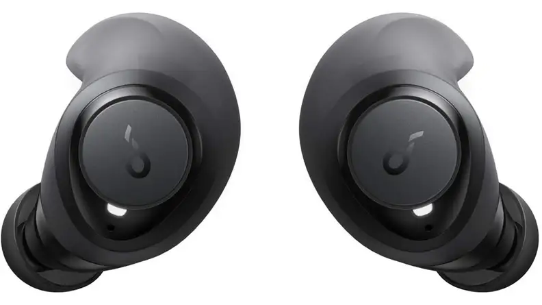 A pair of Anker Soundcore Life Dot earbuds on a white background.