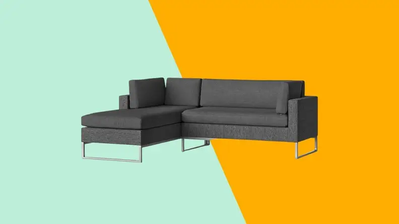 Gray cloth couch.