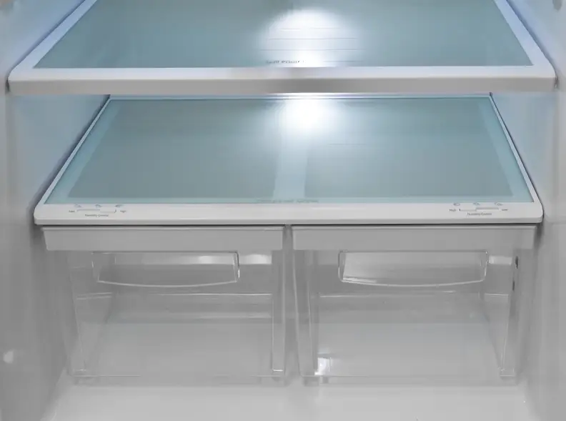 two crisper drawers