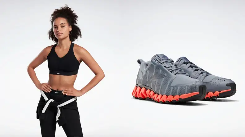 running bra and shoes