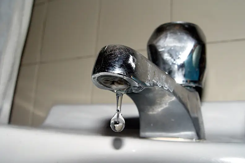 A dripping faucet.