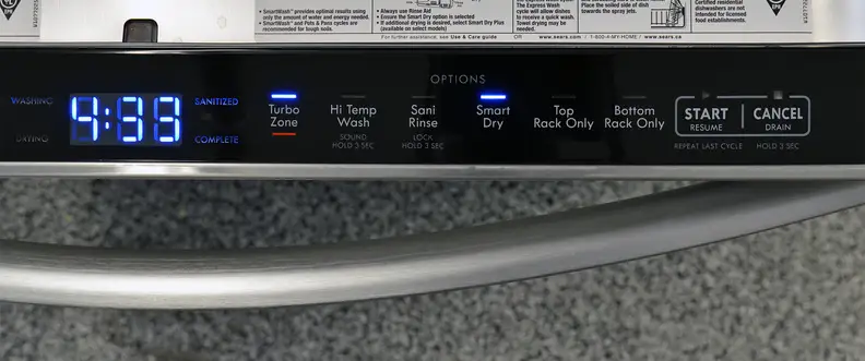 Kenmore Elite 14753 right side of control panel