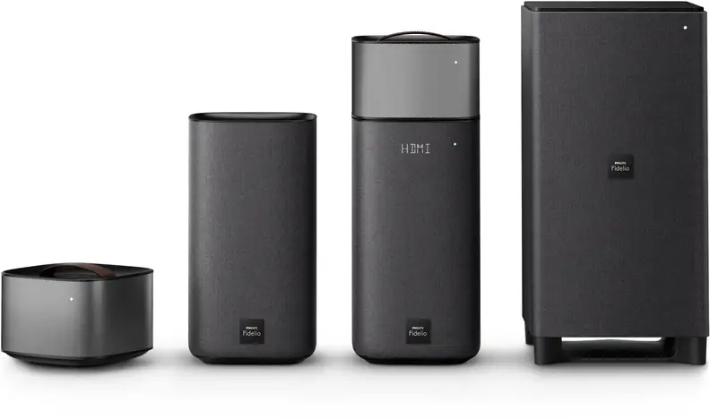 Profile view of the Philips Fidelio E6 Wireless Surround Speakers
