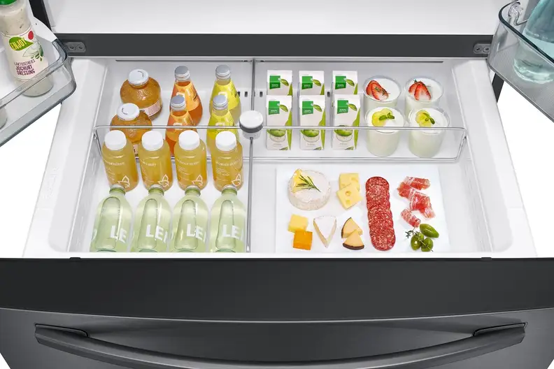 The FlexZone drawer in a Samsungc refrigerator