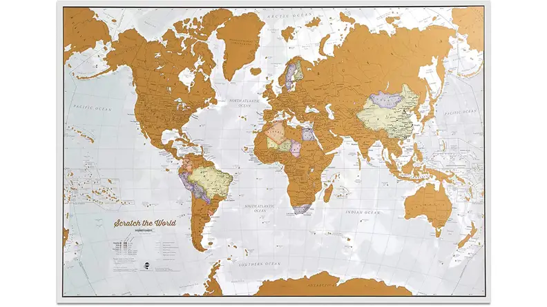 A scratch-off map.