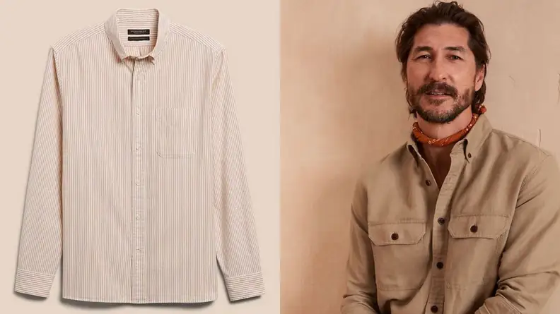 Shirt from Banana Republic, model wearing Banana Republic expedition outfit.