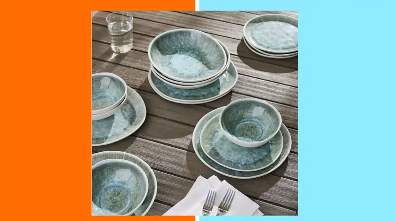 A set of glazed-style melamine plates