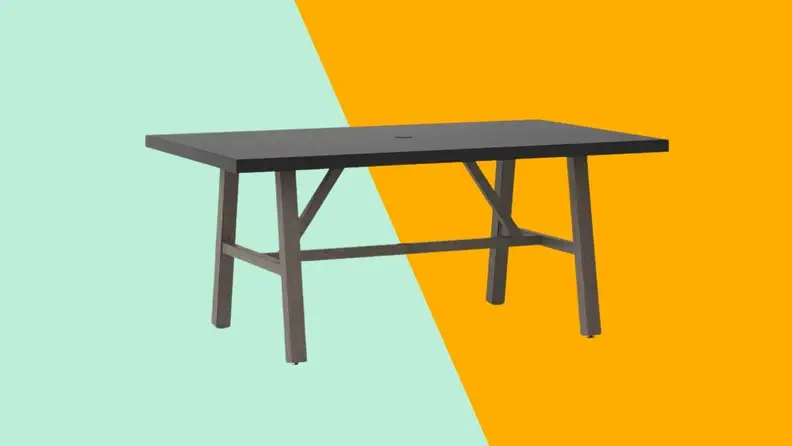 Wooden brown table.