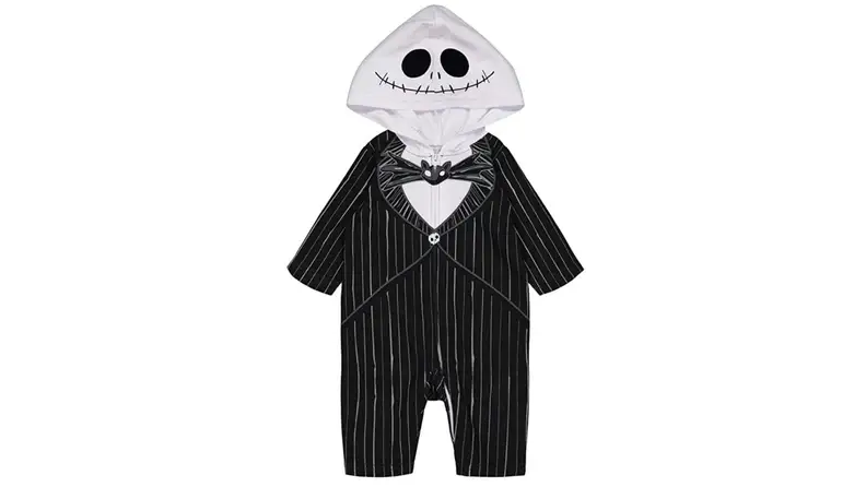 A Jack Skellington infant Halloween costume.