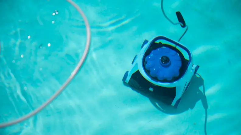 Taking the cleaner out of the water was a struggle.