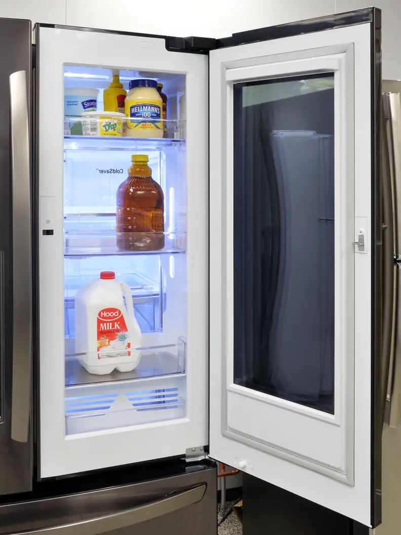 All InstaView fridges currently have door-in-door storage as seen here.