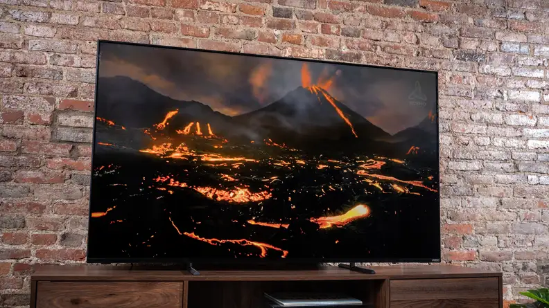 The Vizio P-Series Quantum (2021) displaying 4K content in a living room setting