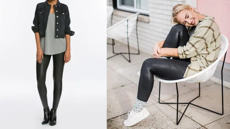 These faux leather leggings can be dressed up or down.