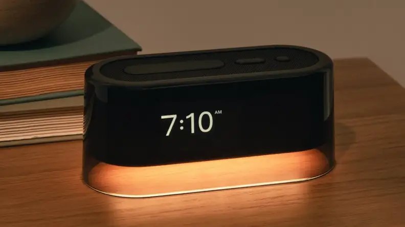 alarm clock on night table