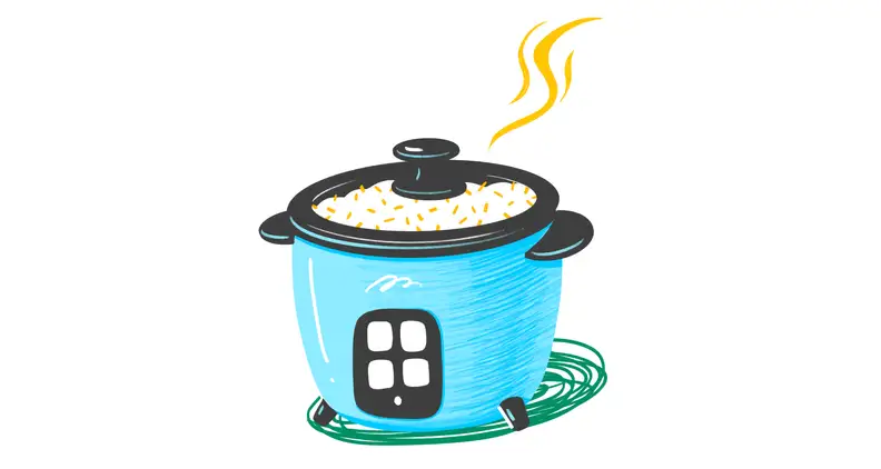 An illustration of a rice cooker
