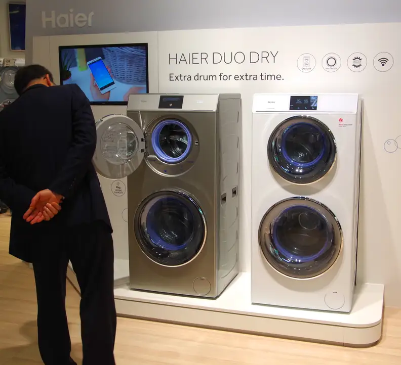 Man looking at Haier Duo Dry
