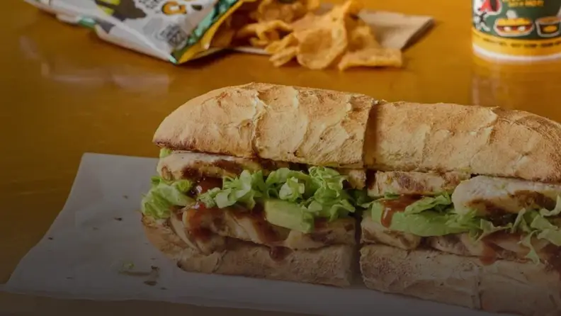 A sandwich cut in half