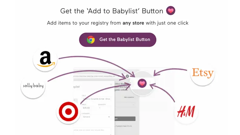 A view of stores you can add to your Babylist baby registry.