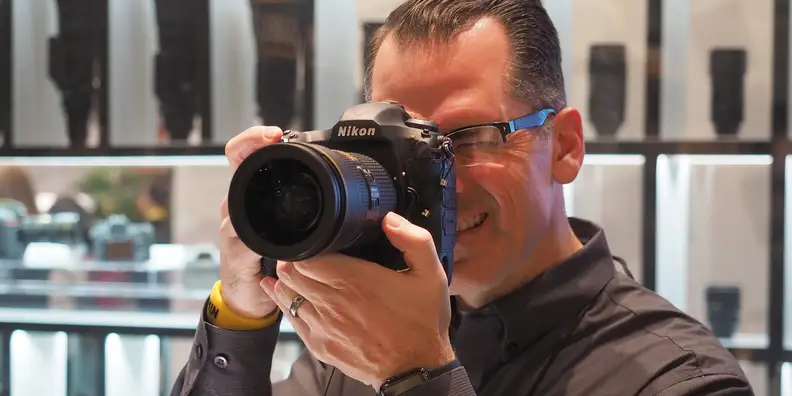 The Nikon D5 is a big camera, but the controls are logically placed throughout the camera.