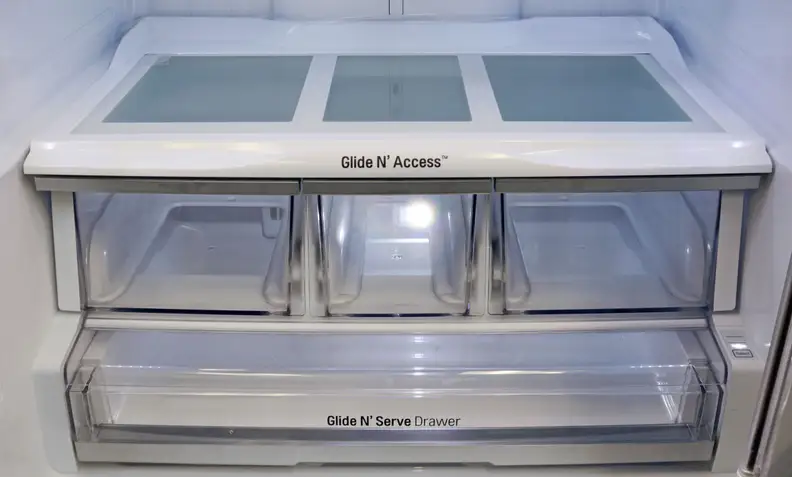 You get three crisper drawers for organizing your produce, and a drawer underneath with three distinct temperature settings.
