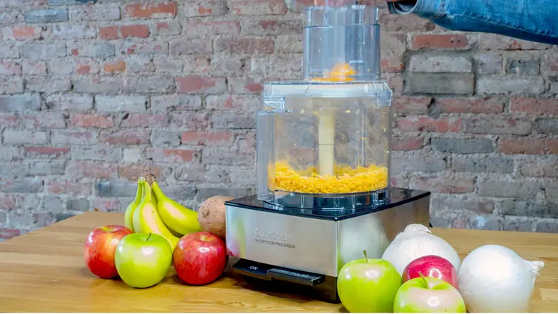 A food processor does many of the jobs of a stand mixer, but takes up less space.