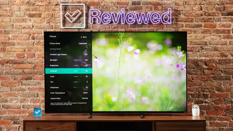 The settings displayed on the side of the screen.