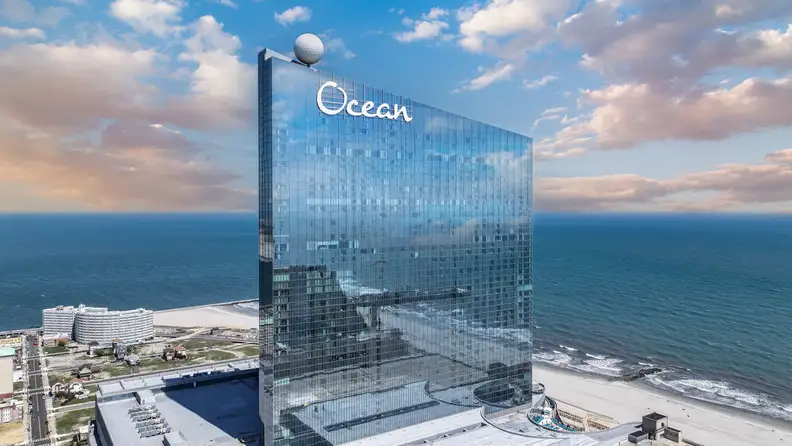 Ocean Casino Resort in Atlantic City, New Jersey, a glass high-rise tower overlooking the beach and Atlantic Ocean.