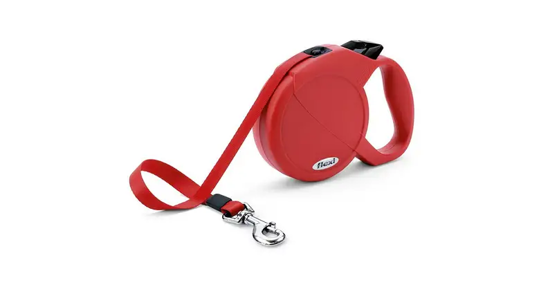 Red retractable leash