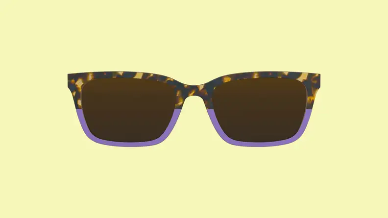 top of glasses on yellow background