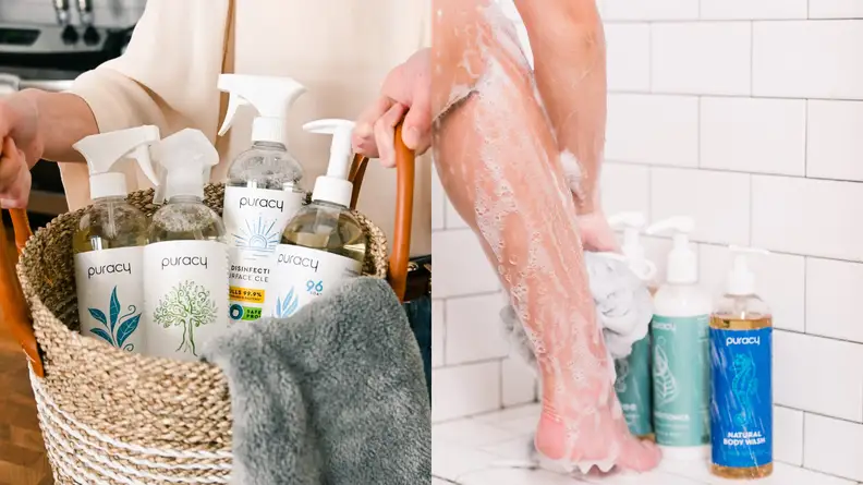 Cleaning products and shaving cream.