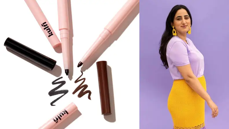 Kulfi Beauty products and founder Priyanka Ganjoo.