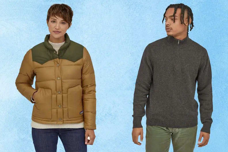 Models wearing Patagonia outerwear next to each other.