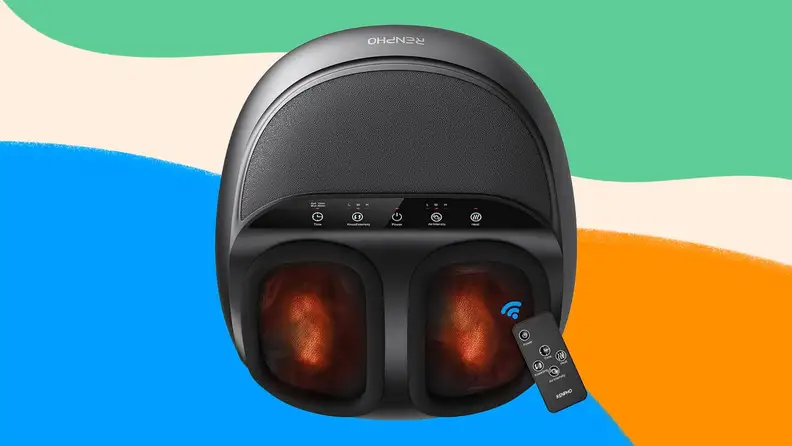 Electric foot warmer and massager.