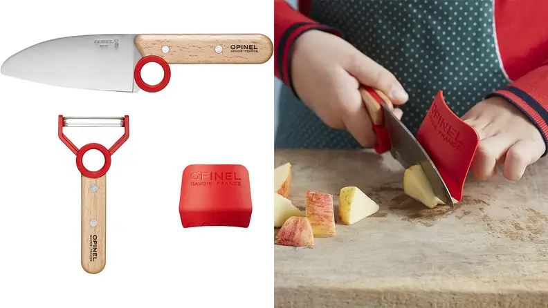 A child-sized knife makes food prep more fun.