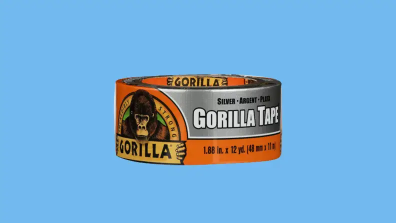 A roll of Gorilla tape on a blue background