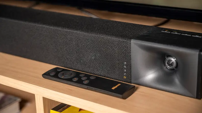 Klipsch Cinema 400 side with remote